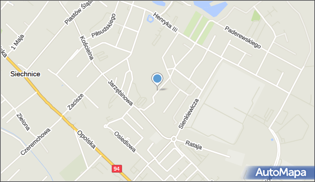 Siechnice, Słowackiego Juliusza, mapa Siechnice