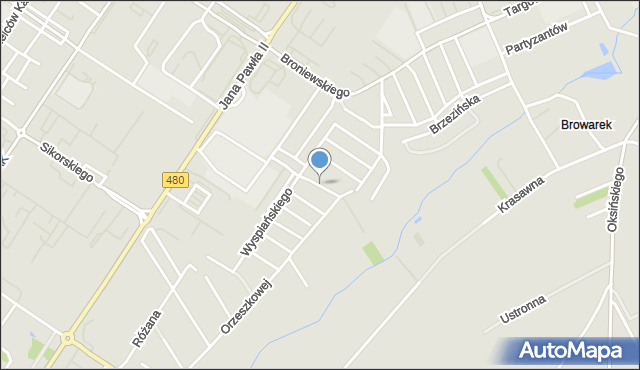 Sieradz, Słowackiego Juliusza, mapa Sieradz
