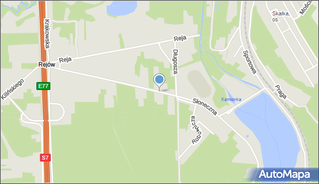 Skarżysko-Kamienna, Słoneczna, mapa Skarżysko-Kamienna