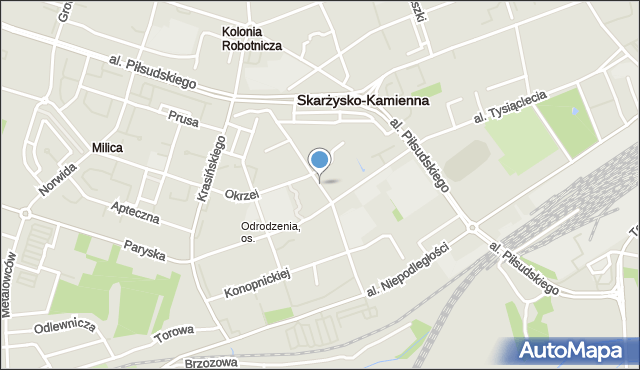 Skarżysko-Kamienna, Słowackiego Juliusza, mapa Skarżysko-Kamienna