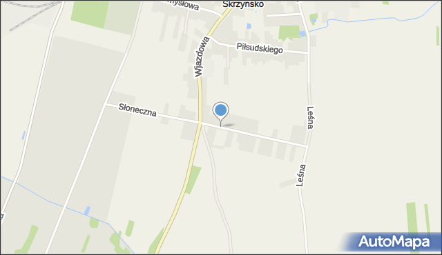 Skrzyńsko, Słoneczna, mapa Skrzyńsko