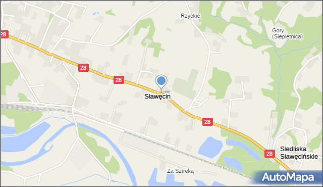 Sławęcin gmina Skołyszyn, Sławęcin, mapa Sławęcin gmina Skołyszyn