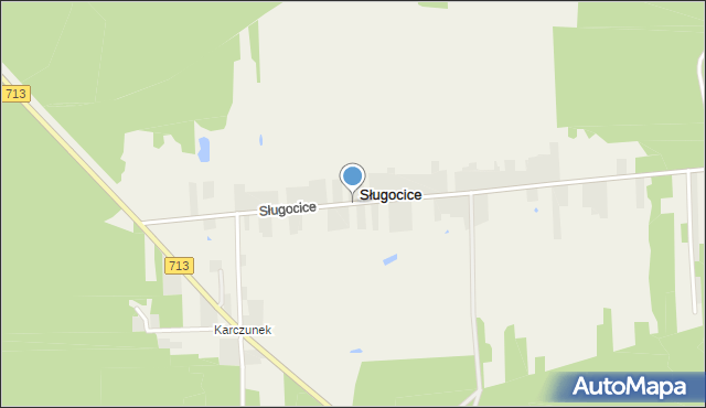 Sługocice gmina Tomaszów Mazowiecki, Sługocice, mapa Sługocice gmina Tomaszów Mazowiecki