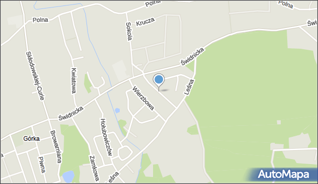 Sobótka powiat wrocławski, Słowiańska, mapa Sobótka powiat wrocławski