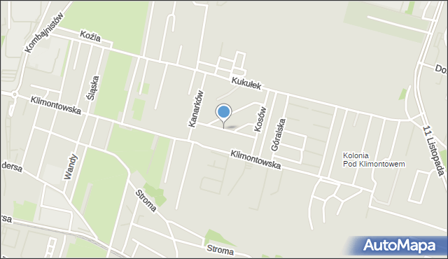 Sosnowiec, Słowików, mapa Sosnowca