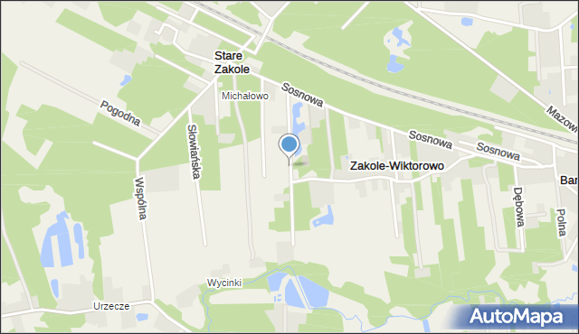 Stare Zakole, Słoneczna, mapa Stare Zakole