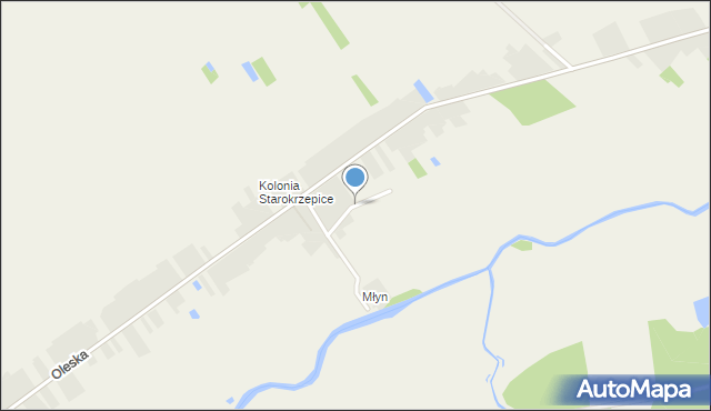 Starokrzepice, Słoneczna, mapa Starokrzepice