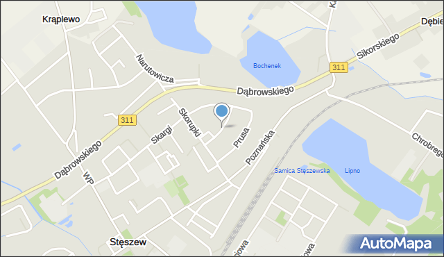 Stęszew, Słowackiego Juliusza, mapa Stęszew