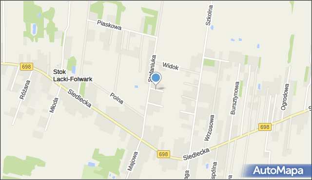 Stok Lacki-Folwark, Słoneczna, mapa Stok Lacki-Folwark