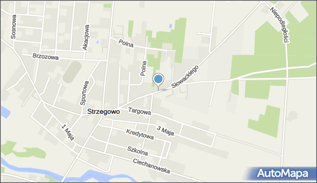 Strzegowo powiat mławski, Słowackiego Juliusza, mapa Strzegowo powiat mławski