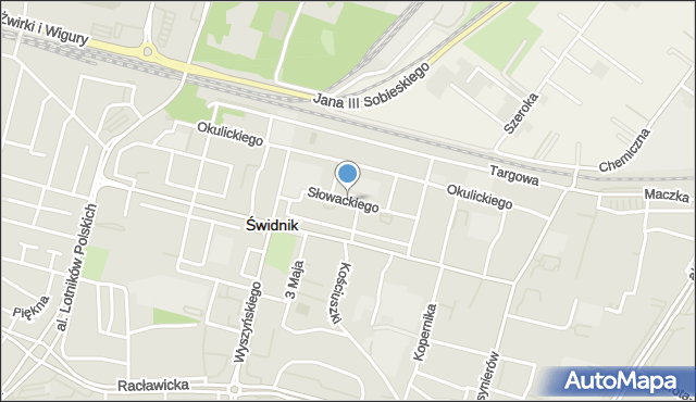 Świdnik, Słowackiego Juliusza, mapa Świdnika