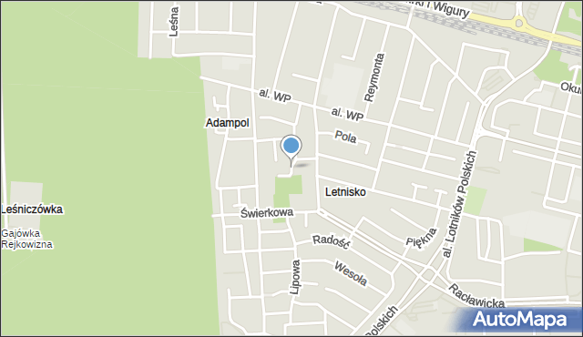 Świdnik, Słowików, mapa Świdnika