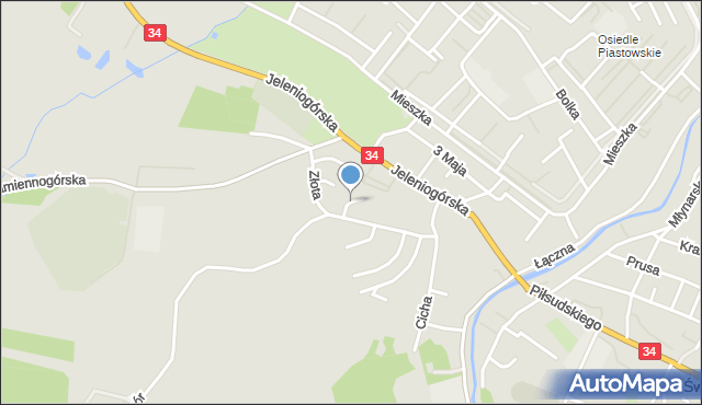 Świebodzice, Słoneczna, mapa Świebodzice