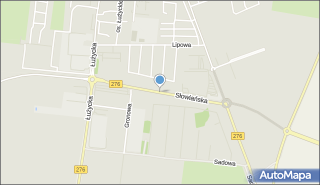 Świebodzin, Słowiańska, mapa Świebodzin