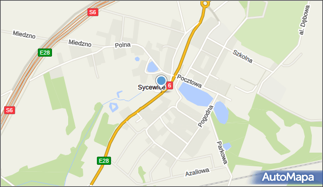Sycewice, Słupska, mapa Sycewice