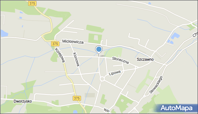 Szczawno-Zdrój, Słoneczna, mapa Szczawno-Zdrój