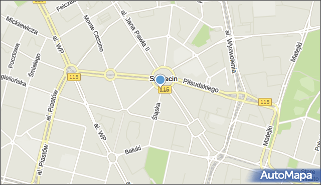 Szczecin, Śląska, mapa Szczecina