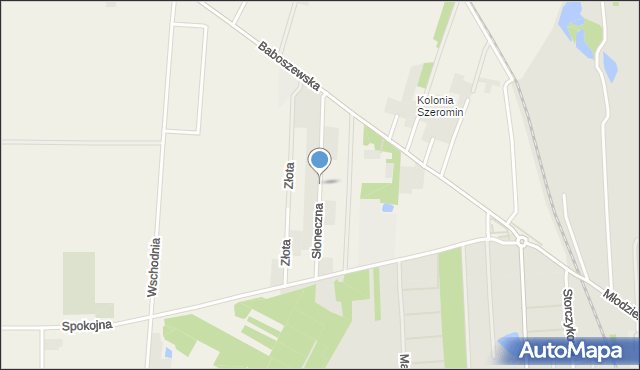 Szerominek, Słoneczna, mapa Szerominek