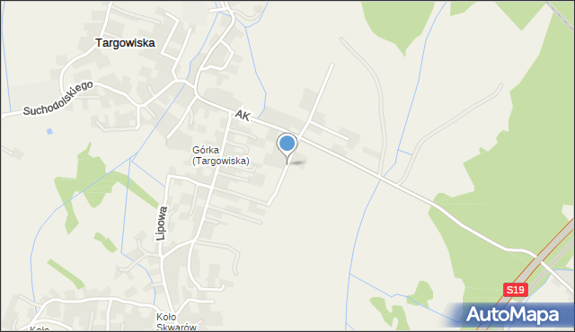 Targowiska, Słoneczna, mapa Targowiska