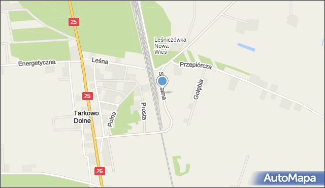 Tarkowo Dolne, Słoneczna, mapa Tarkowo Dolne