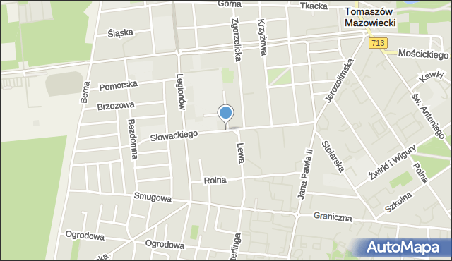 Tomaszów Mazowiecki, Słowackiego Juliusza, mapa Tomaszów Mazowiecki