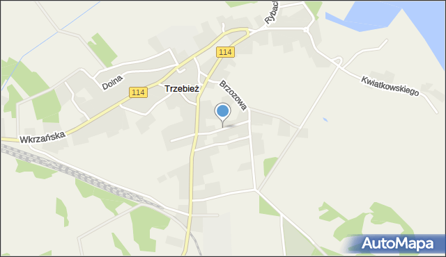 Trzebież, Słoneczna, mapa Trzebież