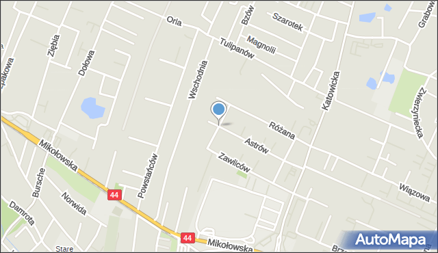 Tychy, Słoneczników, mapa Tychów