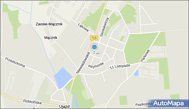 Ujazd powiat tomaszowski, Słoneczna, mapa Ujazd powiat tomaszowski
