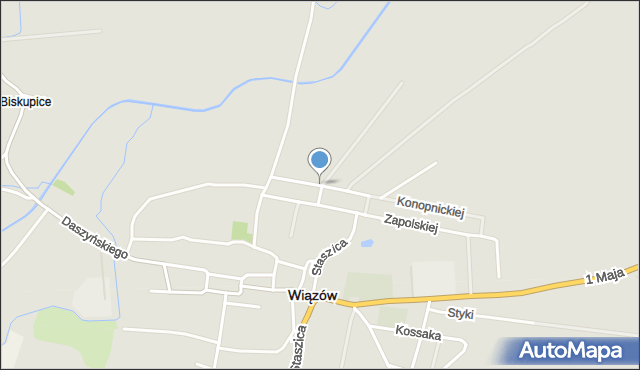 Wiązów, Słowackiego Juliusza, mapa Wiązów