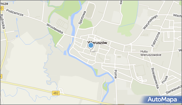 Wieruszów, Słoneczna, mapa Wieruszów