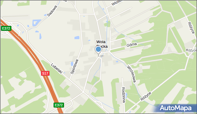 Wola Ducka, Słoneczna, mapa Wola Ducka