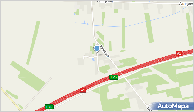 Wola Hankowska, Słoneczna, mapa Wola Hankowska