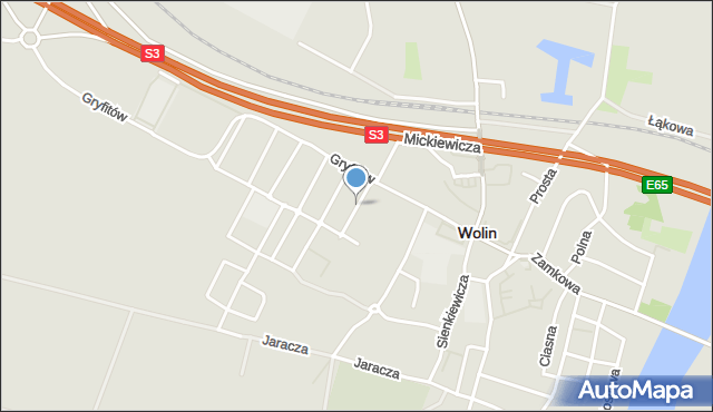 Wolin, Słoneczna, mapa Wolin