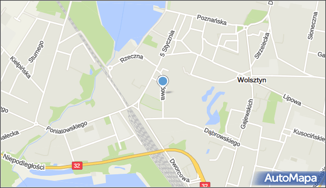 Wolsztyn, Słodowa, mapa Wolsztyn