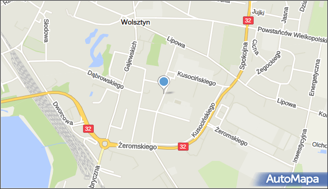 Wolsztyn, Słowackiego Juliusza, mapa Wolsztyn