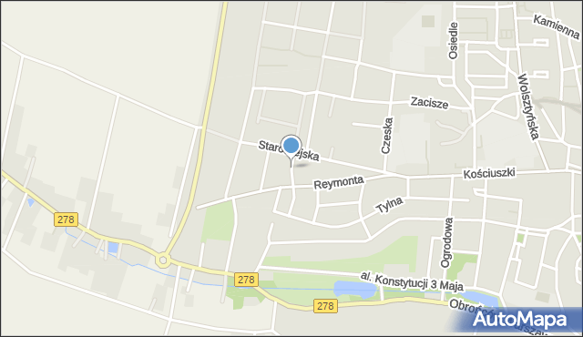 Wschowa, Słowackiego Juliusza, mapa Wschowa