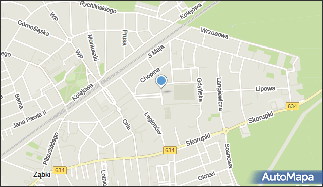 Ząbki powiat wołomiński, Słowackiego Juliusza, mapa Ząbki powiat wołomiński