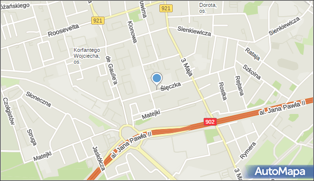 Zabrze, Ślęczka Pawła, mapa Zabrza