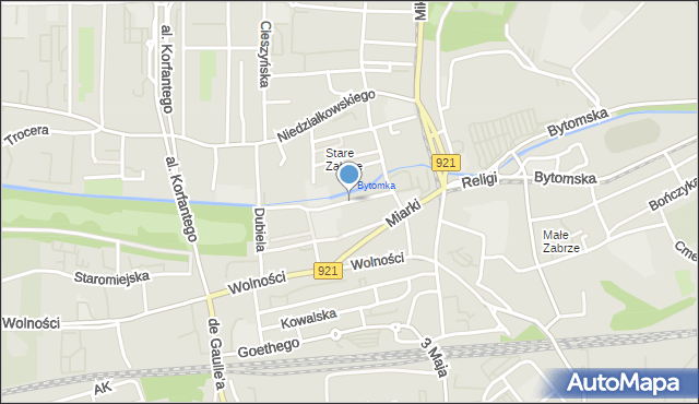 Zabrze, Słodczyka Filipa, mapa Zabrza