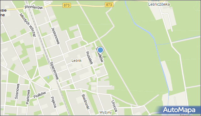 Zalesie Górne, Słowików, mapa Zalesie Górne