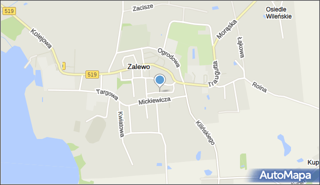 Zalewo powiat iławski, Ślusarska, mapa Zalewo powiat iławski