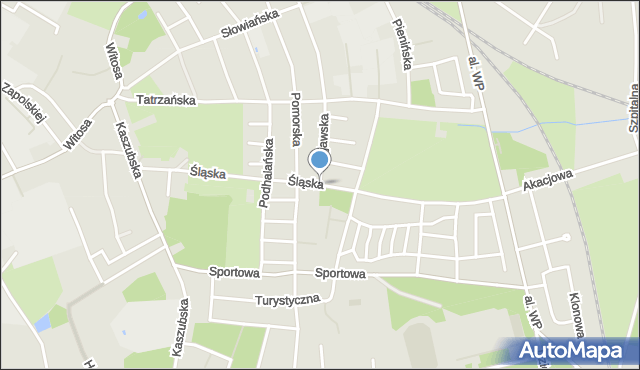 Żary, Śląska, mapa Żary