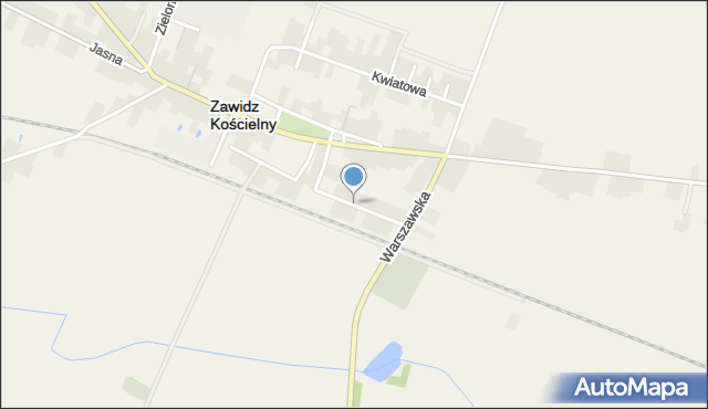 Zawidz Kościelny, Słoneczna, mapa Zawidz Kościelny