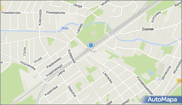 Zielonka powiat wołomiński, Słowackiego Juliusza, mapa Zielonka powiat wołomiński