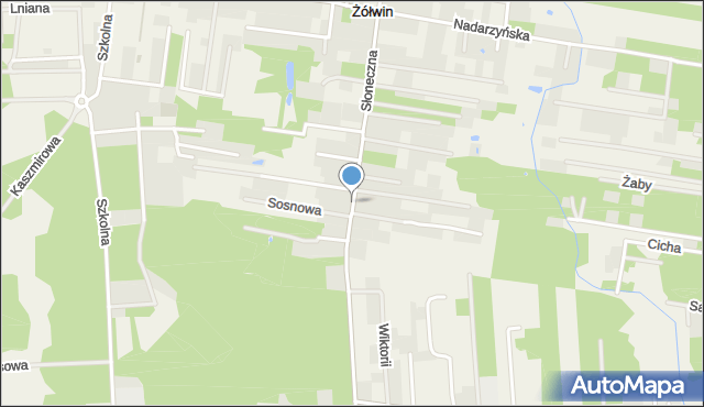 Żółwin gmina Brwinów, Słoneczna, mapa Żółwin gmina Brwinów