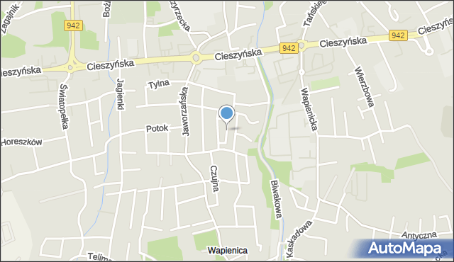 Bielsko-Biała, Smutna, mapa Bielsko-Białej