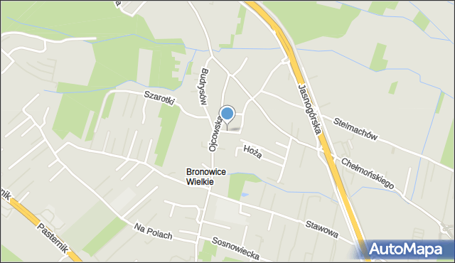 Kraków, Śmiała, mapa Krakowa