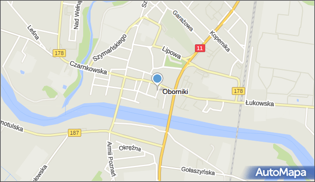 Oborniki, Smorawskiego Bolesława, mapa Oborniki
