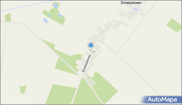 Śmieszkowo gmina Sława, Śmieszkowo, mapa Śmieszkowo gmina Sława