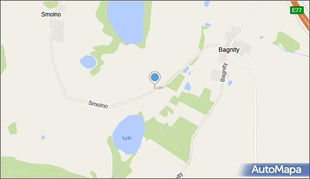 Smolno gmina Małdyty, Smolno, mapa Smolno gmina Małdyty